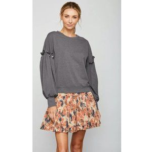 NWT SUNDAYS NYC Pearl Top in Smoke Gray